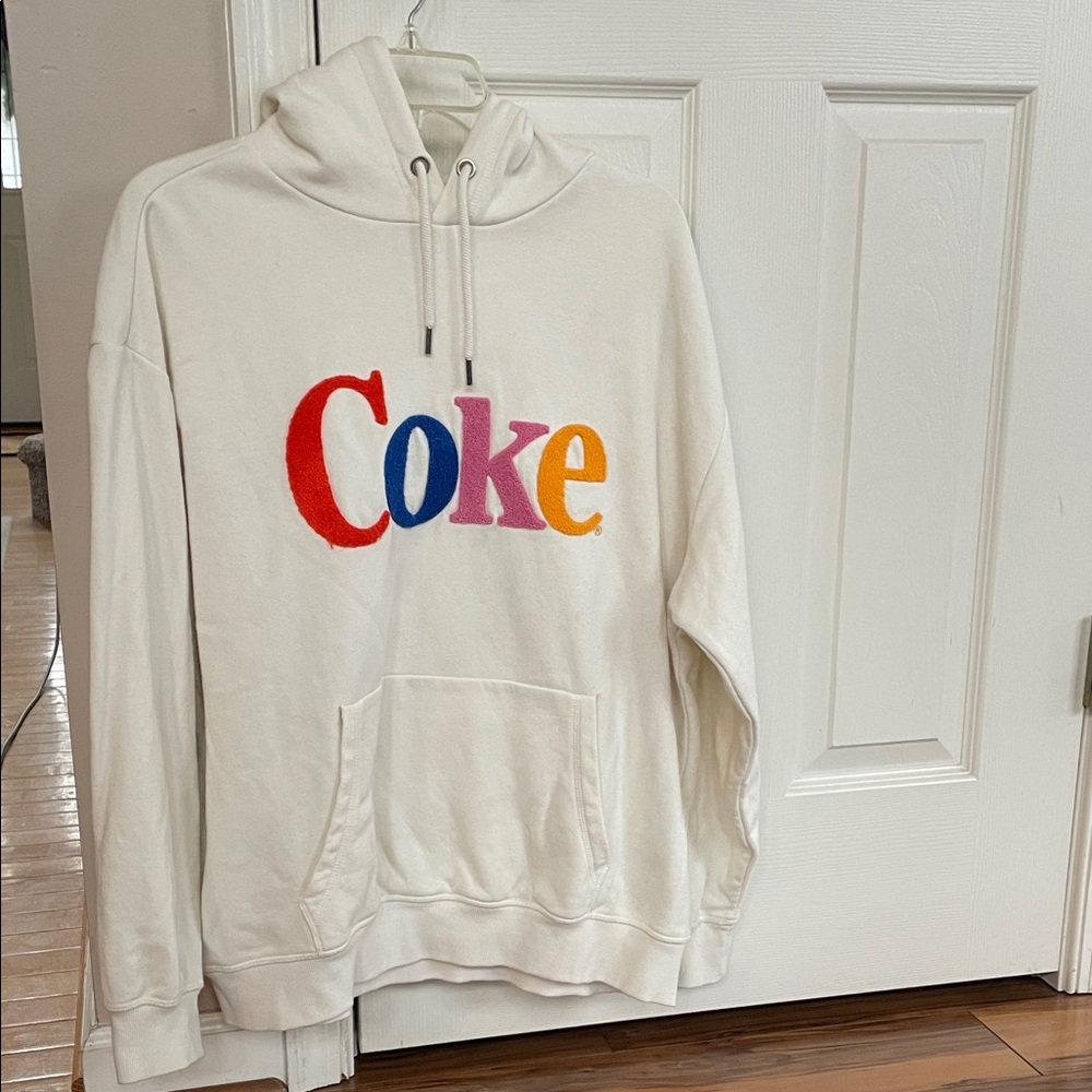 LN Womens Coke Logo White Hoodie size L